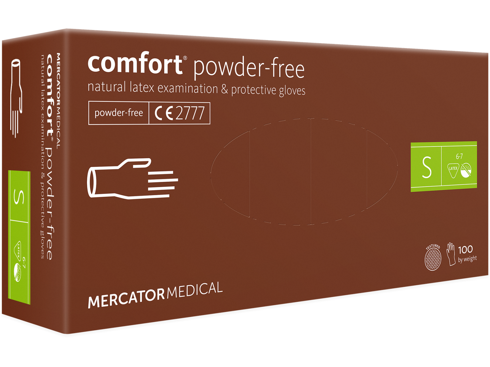 Rękawice Latex Comfort S Mercator Bezpudrowe A100